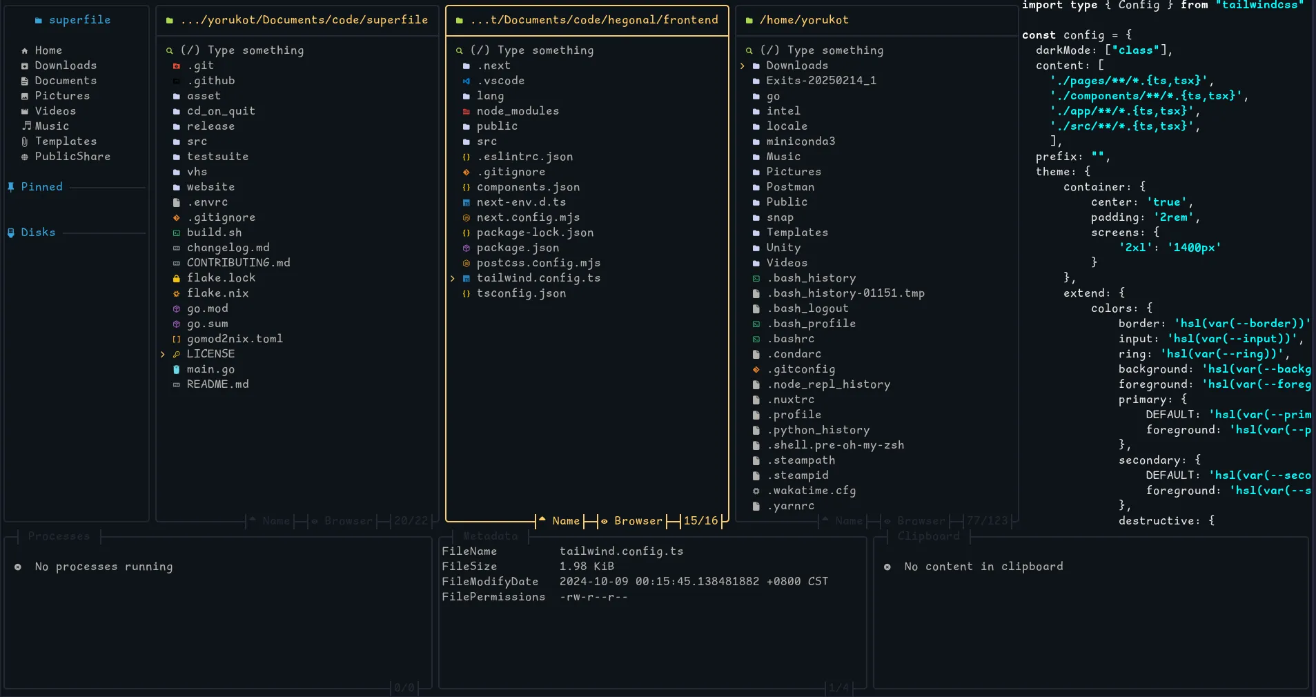 Ayu Dark theme preview showing warm dark color palette